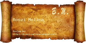Boszi Melina névjegykártya
